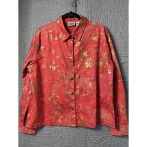 Choco’s  Blouse‎ Red Floral Woman’s  Sz 2